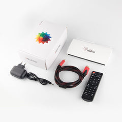 Leadcool TV box with one year QHDTV full European channels Remote control Power supply HDMI Cable  included - GreatBee